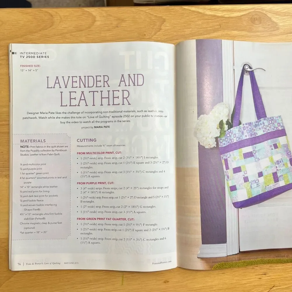 Fons and Porters Love of Quilting Magazine Lot of 3 from Spring Summer 2015